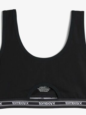 TomboyX Black Scoop Bralette with Branded Elastic